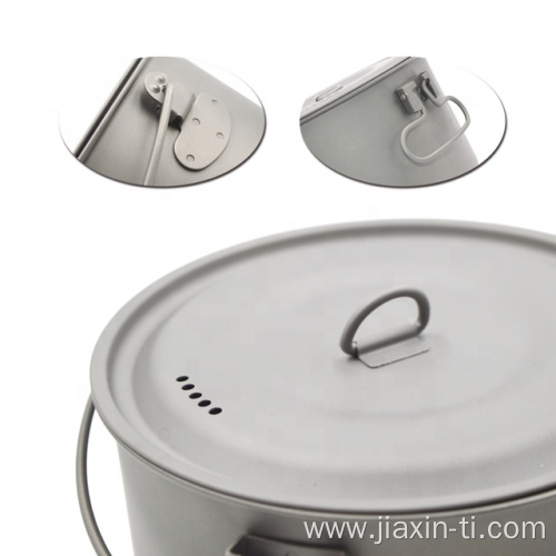 Pure Titanium Camping Hanging Pot With Removable Handle